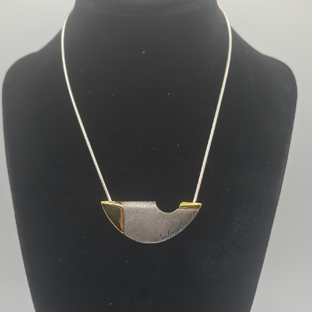 Sidney Carron Two-Tone Geometric Pendant Necklace - Silver & Gold